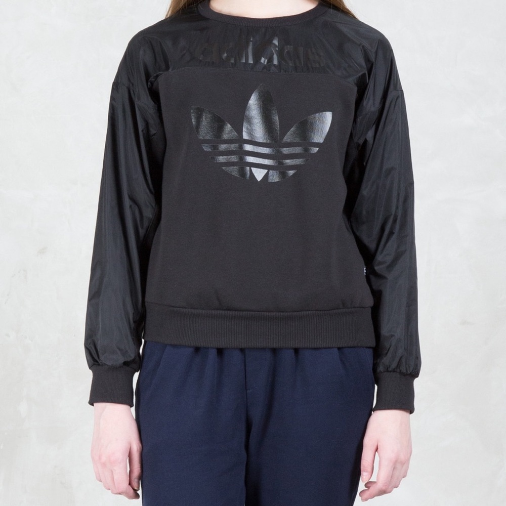 Adidas Black Silky Logo Sweatshirt